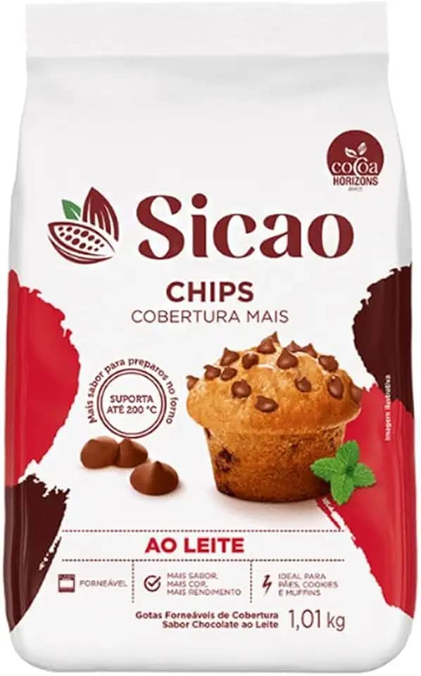 Chips Chocolate Forneáveis Ao Leite Cobertura 1,01kg - Sicao
