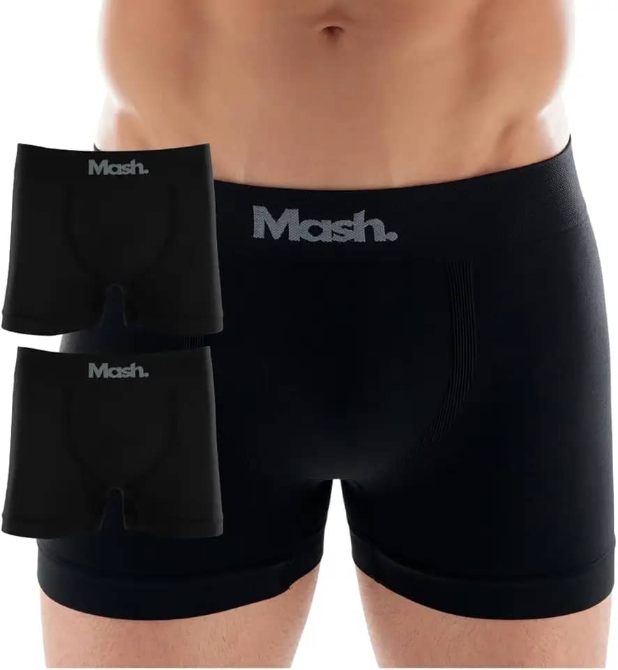 Kit 2 Cuecas Boxer Mash Poliamida Toque Gelado Sem Costura Box Adulto Masculina