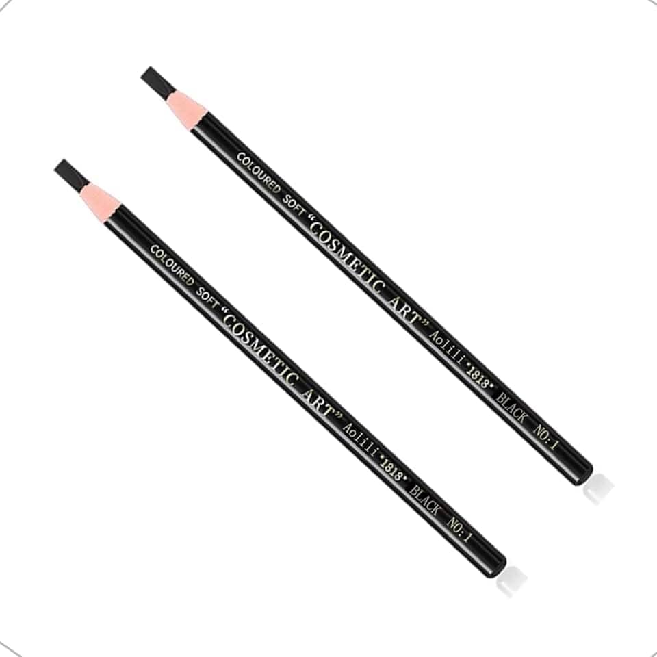 Kit 2 Lápis Dermatográfico Preto Para Design Sobrancelha Micropigmentação