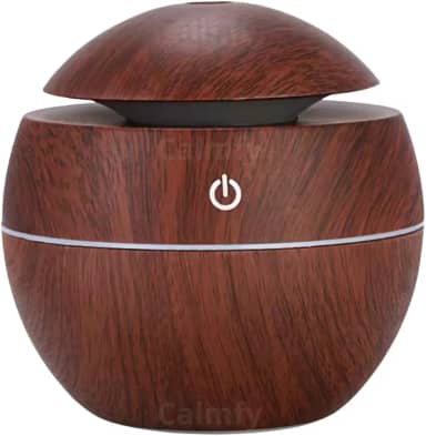 Umidificador de Ar Difusor de Aromas Ultrassônico 130ml - Óleos Essenciais, Luz LED, Bivolt - Silencioso e Portátil para Casa e Escritório (Madeira Escuro)