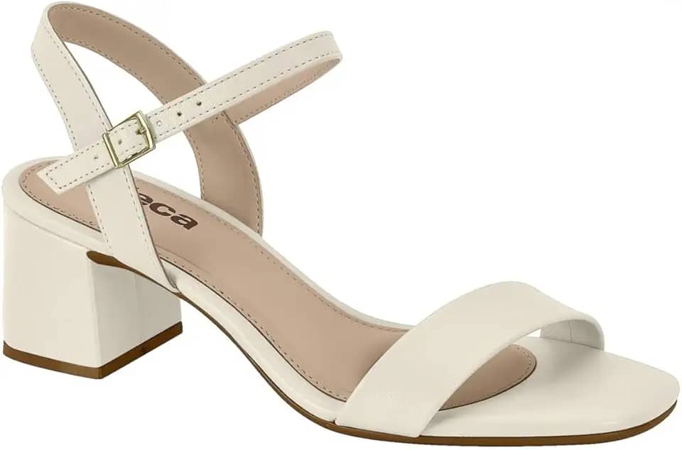 Sandalia Feminina Moleca Salto Bloco Tira Napa