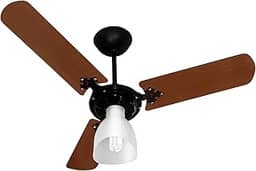 Venti-Delta Ventilador de Teto New Light 3 Pás Padrão Mogno 127 V C3V, 383119, 130 W, Preto