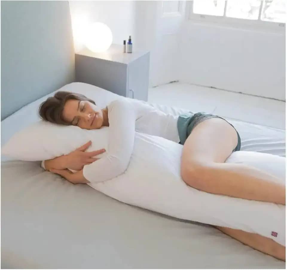 Travesseiro Corpo 100% Silicone Xuxão Grande 1,35 x 0,48M - Branco