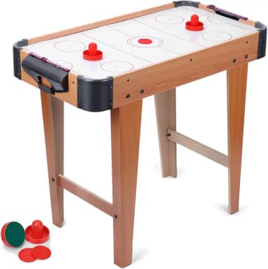 Mesa de Mini Hóquei, Air Hockey Portátil, Jogos de Mesa, Hockey Table Fun Table, Marcador Discos Flutuantes