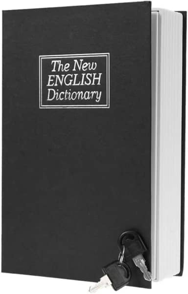 Cofre Camuflado Formato Livro Dicionário Porta Joia (Preto)