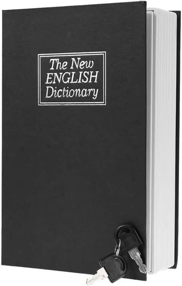 Cofre Camuflado Formato Livro Dicionário Porta Joia (Preto)