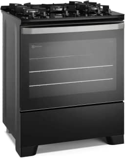 Fogão 5 bocas Electrolux Preto Efficient Mesa de Vidro, PerfectCook e Grades de Ferro (FE5GB)
