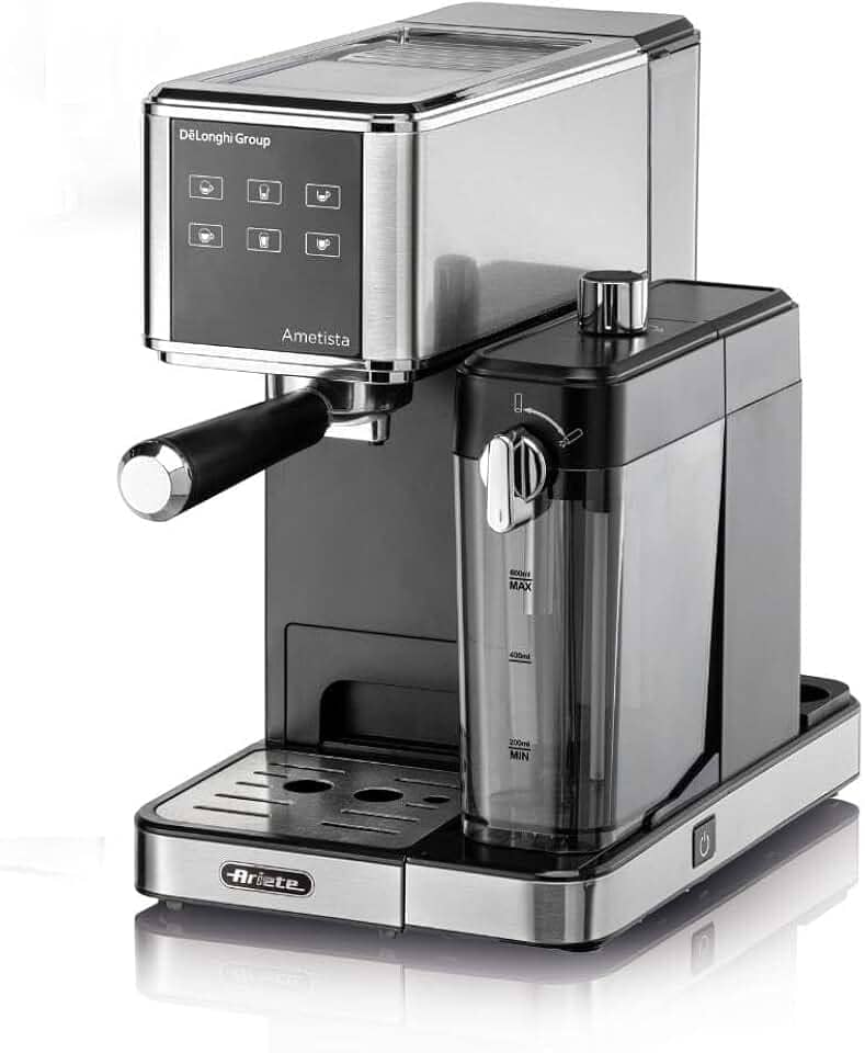 Ariete 1397, Máquina de Café Expresso Ametista, espumador de leite, compatível com café moído e saches - 220V