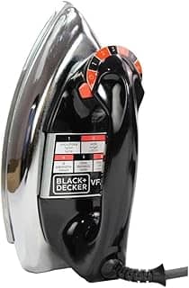BLACK+DECKER Ferro de Passar Roupa a Seco, Metálico Preto, Modelo VFA1110TM2, 110V