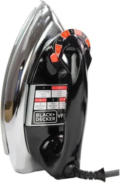 BLACK+DECKER Ferro de Passar Roupa a Seco, Metálico Preto, Modelo VFA1110TM2, 110V