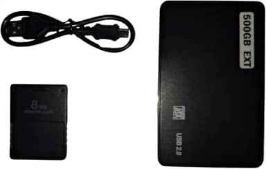 Genérico Kit para PlayStation 2: Memory Card com OPL + HD Externo (500 GB)