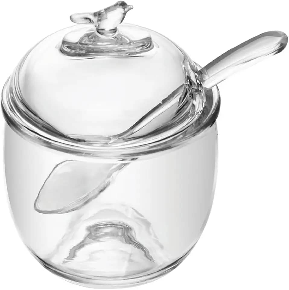 WOLFF - Açucareiro com Colher e Tampa Bird 150ml Cristal Ecológico