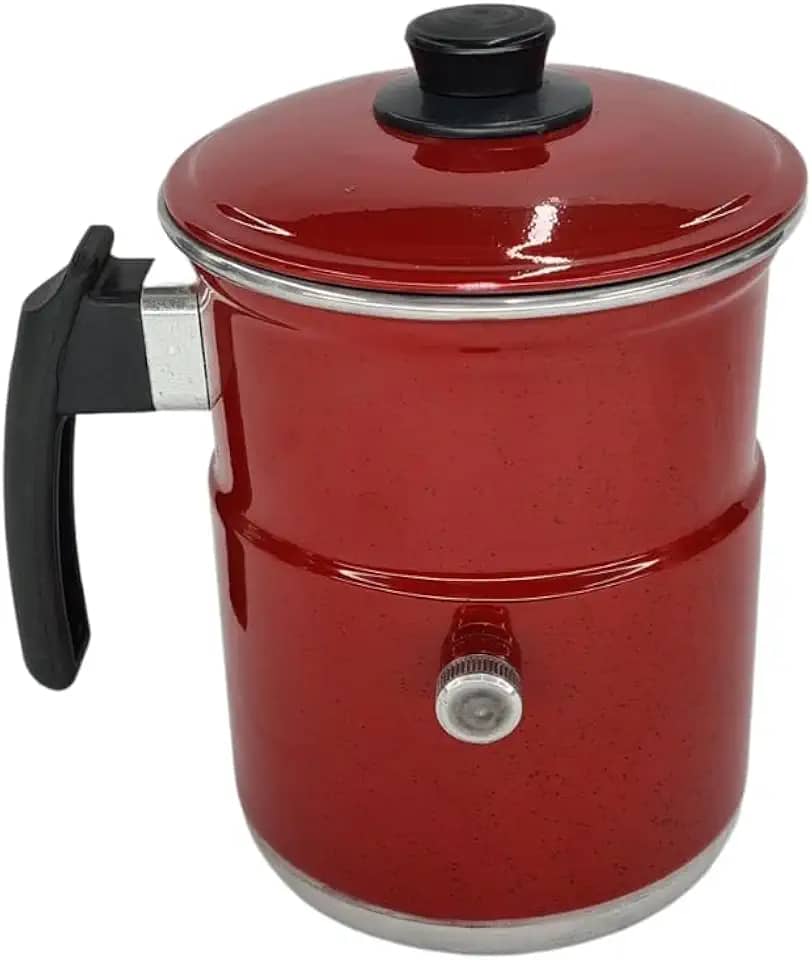 Leiteira, Fervedor de Leite com Apito 1,0L na cor vermelha.