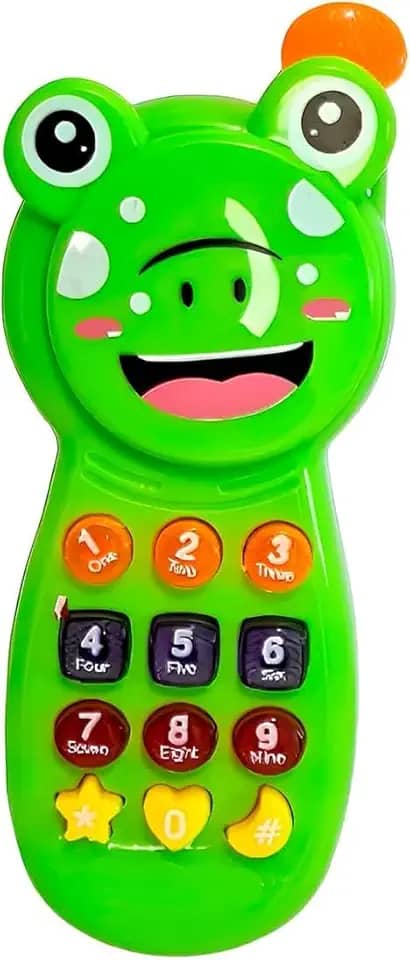 Celular Infantil Musical Sapinho, Brinquedo Educativo com Luzes e Sons Diversão Verde