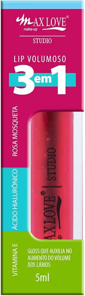 Max Love Gloss Labial Lip Volumoso 3 em 1 Cor 301 - Rosado