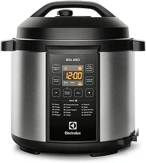 Panela pressão elétrica Electrolux digital capacidade 6L silenciosa segura 10 travas segurança 15 receitas pré-programadas 3 níveis pressão PCC20 inox preto 127v por Rita Lobo