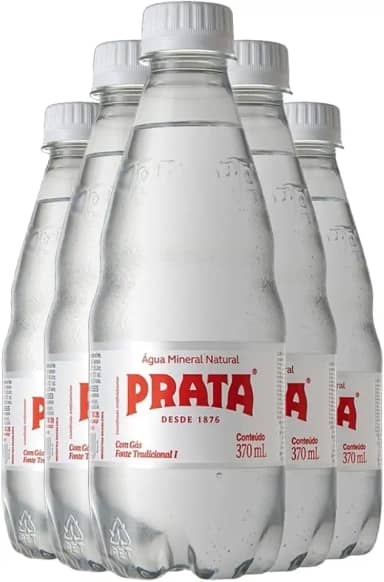 Kit 12 Água Prata Mineral Natural Com Gás Pet 370ml Pack