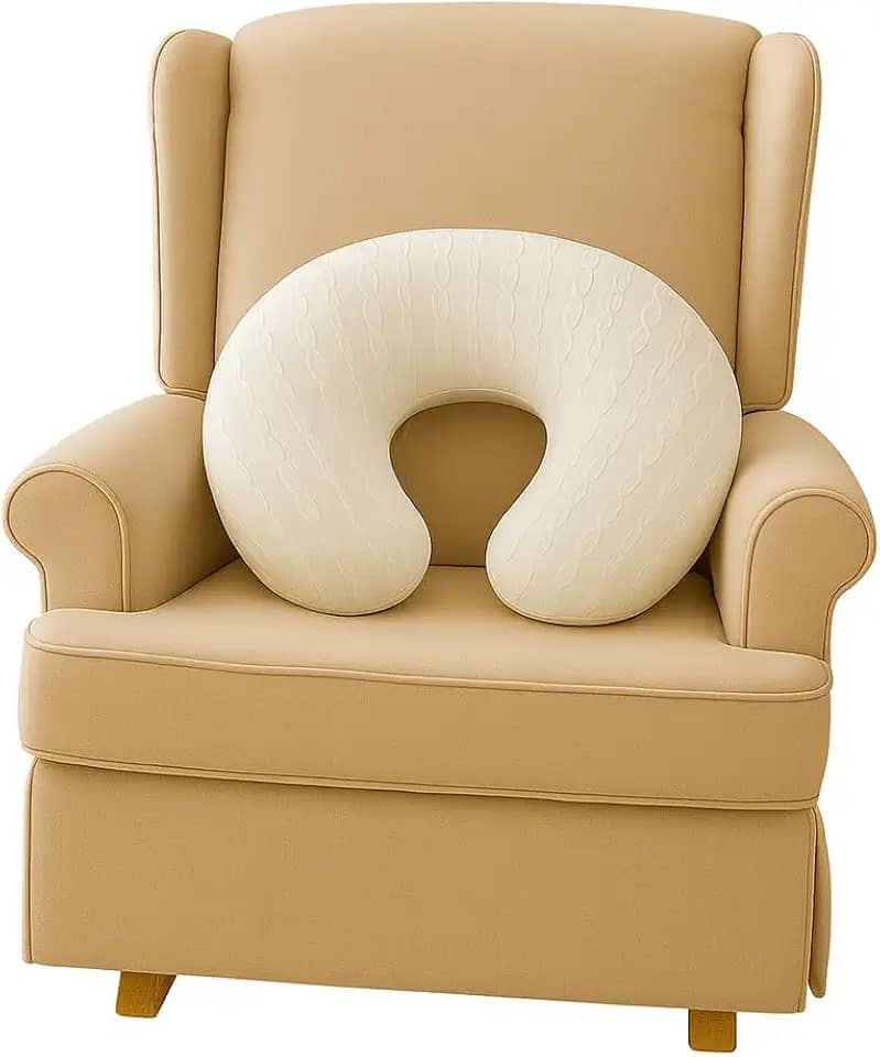 Almofada Para Amamentação Em Tricot Macia Confortável Apoio Ergonômico Para Amamentar Bebê (Branca)