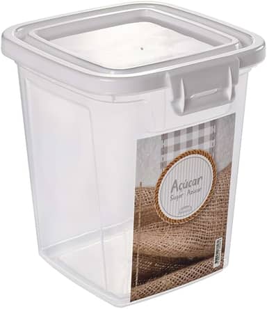 Pote 1.8 L Quadrado Açúcar Plasútil