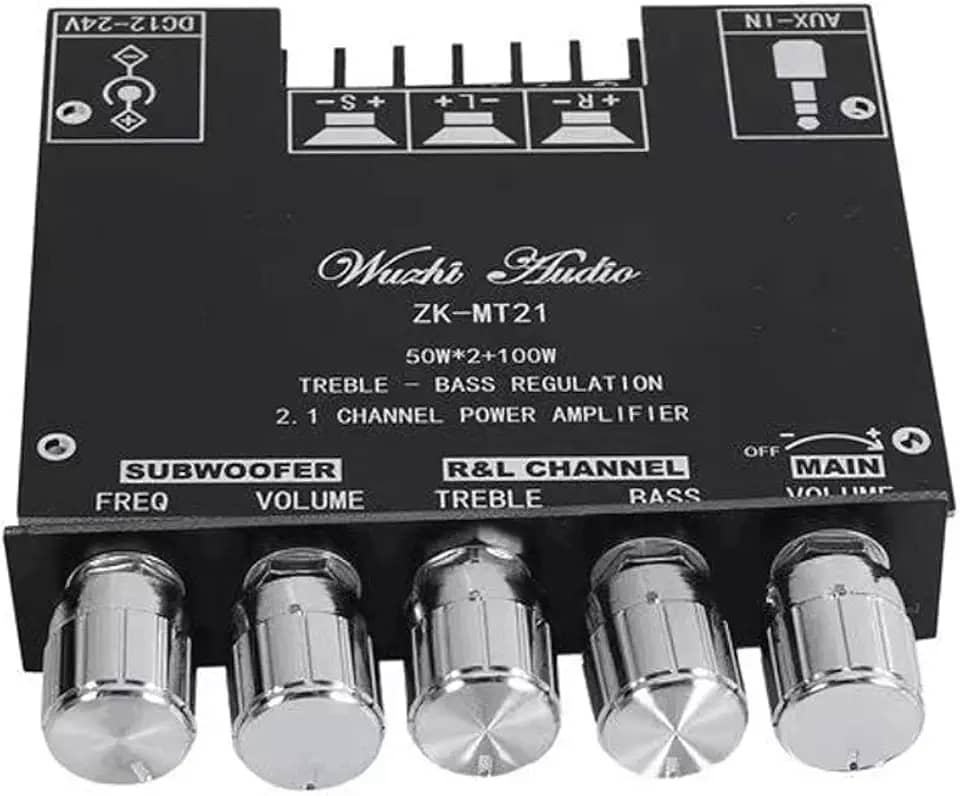 Módulo amplificador de potência de áudio de dígito AUX BT de 2.1 canais MT21 Amp de som de alta potência adequado para cornetas de 20-100W