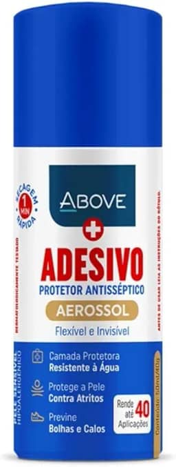 Spray Adesivo Protetor Antisséptico Above – 50ml, Contra Bolhas, Calos e Ferimentos, Secagem Rápida