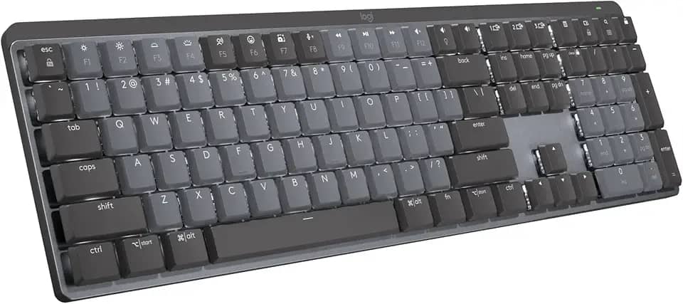 Teclado Mecânico sem fio Logitech MX Mechanical com Teclas Retroiluminadas Tactile Quiet, Conexão USB ou Bluetooth Easy-Switch para até 3 dispositivos e Bateria Recarregável