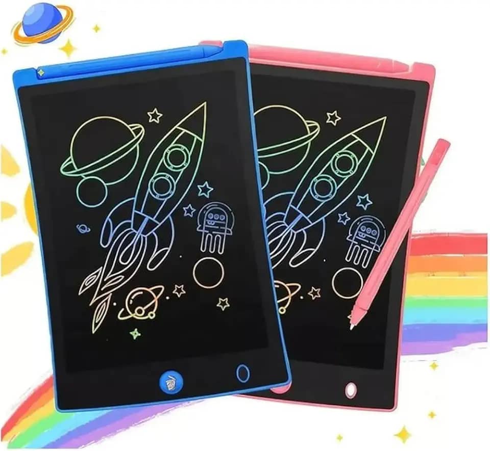 Lousa Magica Educativa Tablet Infantil com caneta interativa inclusa 12' (ROSA)
