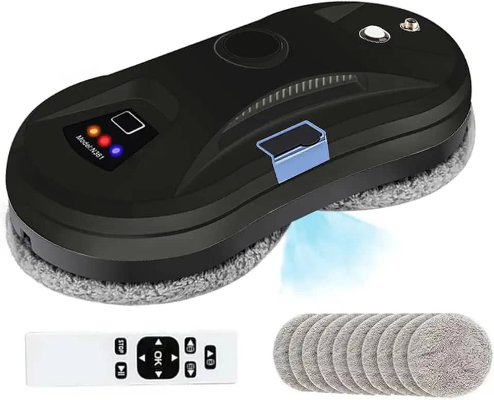 YTK Robô limpador de janelas ultrassônico 5600PA para limpeza automática de vidro de água, limpador de robô inteligente, aspirador de pó de janela com janelas de controle/azulejos/porta de classe para