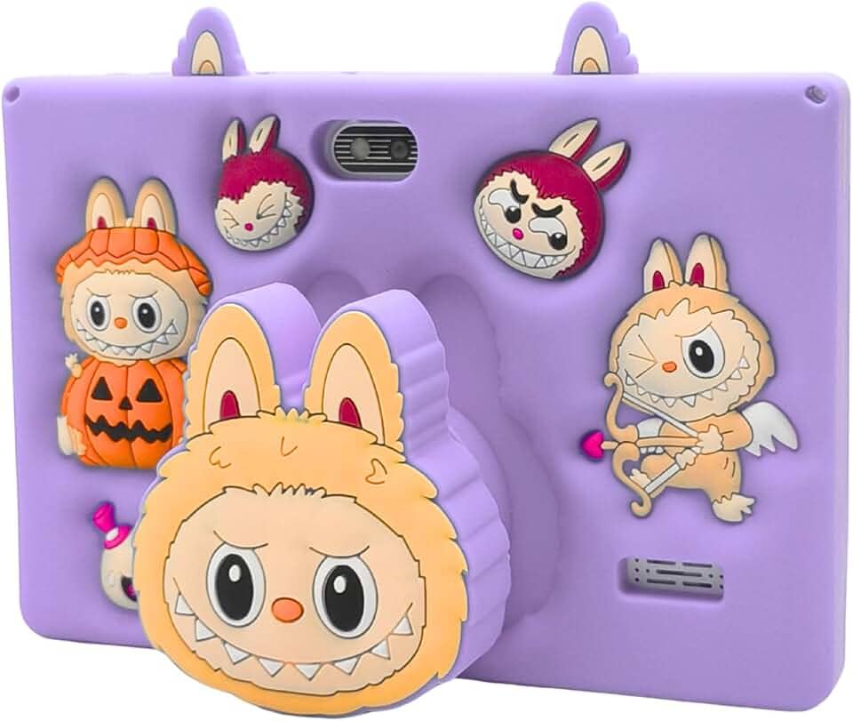 Tablet Infantil Kids E15 Tela 7" IPS 128GB / 8GB RAM Bateria 4000 mAh, Câmera 8MP, Android 12 com Capa Silicone e Alça para Entretenimento e Jogos (Roxo)