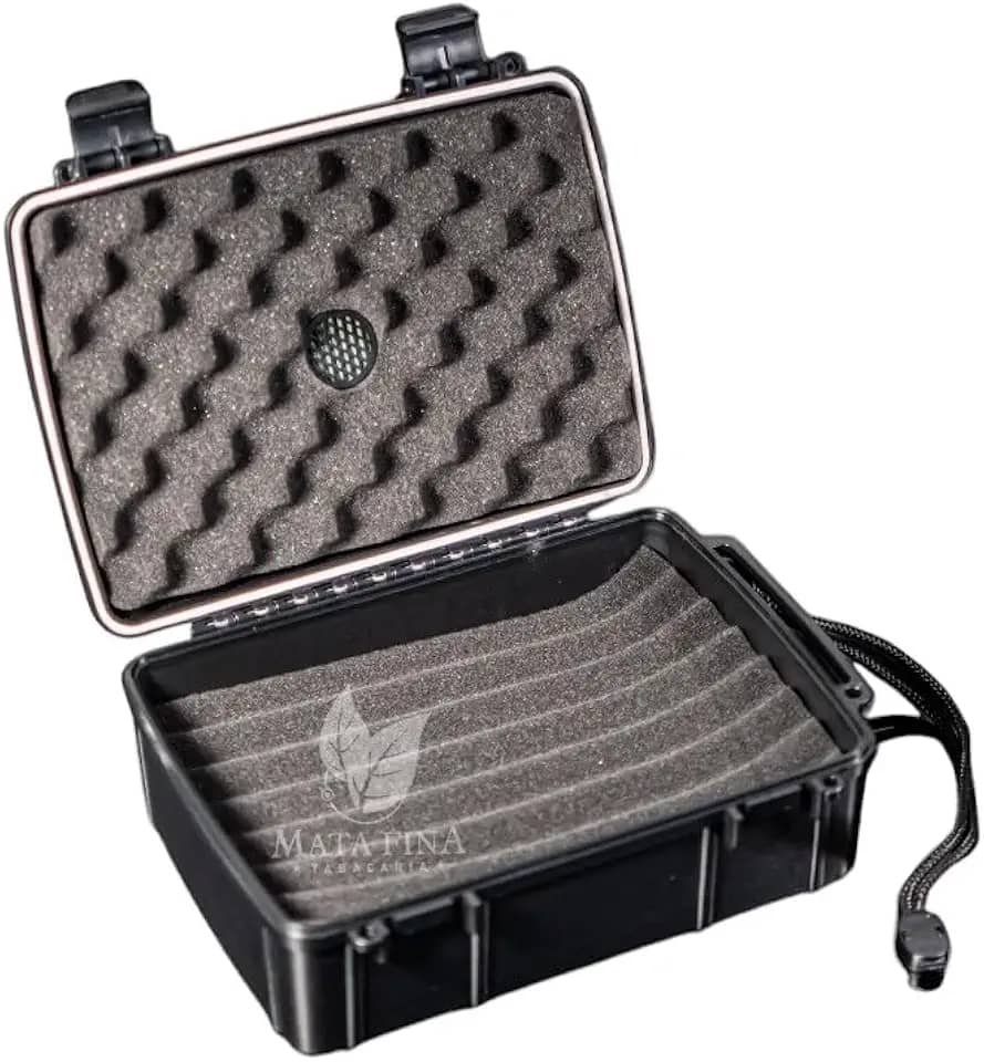 Estojo de Viagem para 21 Charutos, Preto, Umidor Portátil, Proteção para Transporte