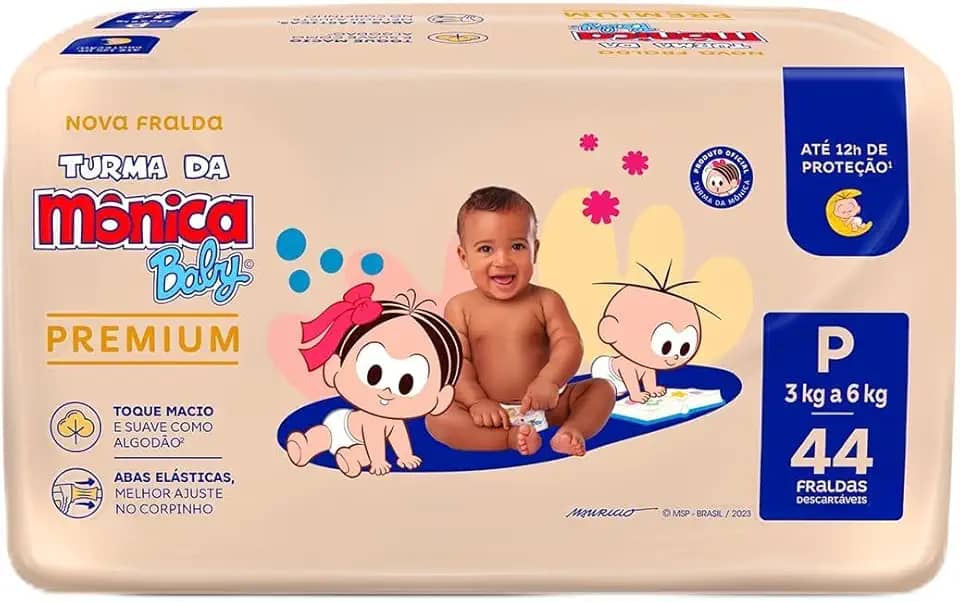 Turma da Mônica Baby Premium Econômica P 44 Unidades