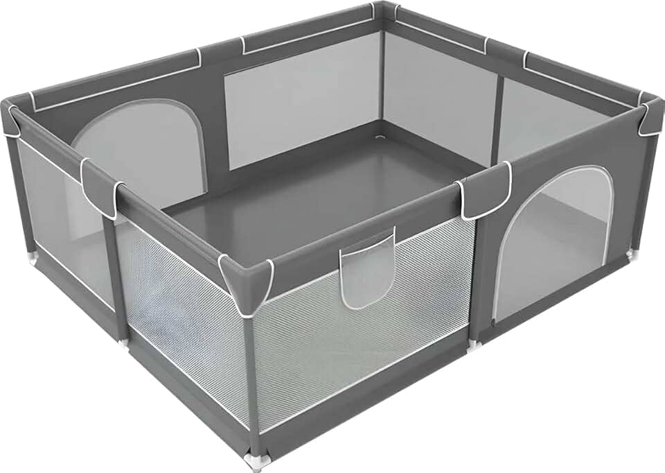 Cercadinho para Bebê/Pet 180×150 x 66 – Tela Respirável, Estrutura Reforçada, Seguro e Fácil de Montar - Acompanha Sacola de Transporte
