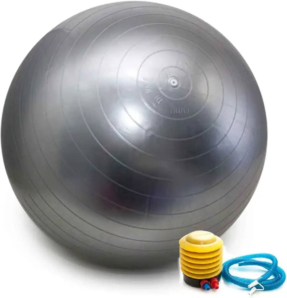 Bola De Pilates 55cm Com Bomba, Yoga Ginástica e Fisioterapia, Anti-Estouro Suporta Até 200kg Látex Durável e Fácil de Lavar