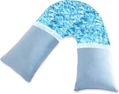 Almofada em V de espuma viscoelástica desfiada, travesseiro em V para dor no pescoço e no ombro, travesseiro de suporte de pescoço para dormir, travesseiro de corpo, travesseiro em forma de V para