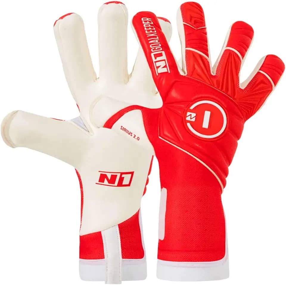 Luva de Goleiro Campo e Society Profissional N1 Sirius Cor:Red, Tamanho:10
