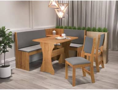 Conjunto Sala de Jantar Canto Alemão Rock com 2 Cadeiras Sol