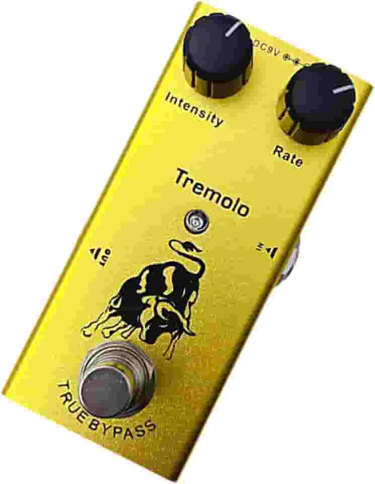 Almencla Pedal de efeitos de guitarra elétrica dc 9v true portátil mini pedal de único profissional para show de de concerto ao vivo, Tremolo