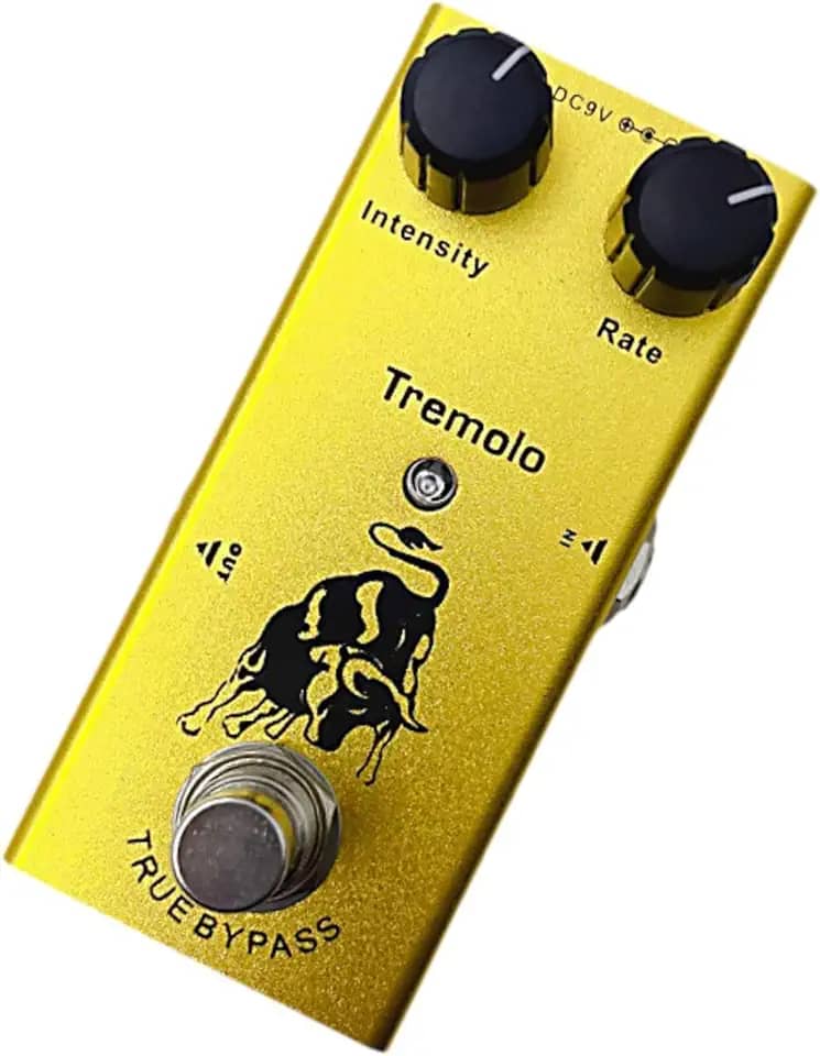 Almencla Pedal de efeitos de guitarra elétrica dc 9v true portátil mini pedal de único profissional para show de de concerto ao vivo, Tremolo