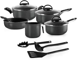 Conjunto De Panelas 08 Peças Preto Antiaderente Elegan