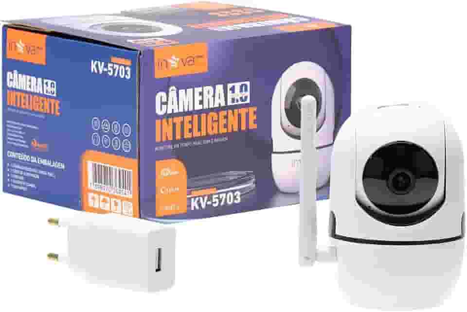 Câmera de Segurança IN 5703 Wi-Fi HD 1080p com Visão Noturna, Detecção de Movimento, Áudio Bidirecional, Armazenamento em Nuvem e Cartão SD – Ideal para Monitoramento de Casa, Bebês e Pets