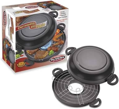 Churrasqueira Para Fogão Antiaderente N°30 Na Caixa Aluminio Oliveira Churrasqueira Para Fogão Antiaderente N°30 Na Caixa Preto No Voltagev