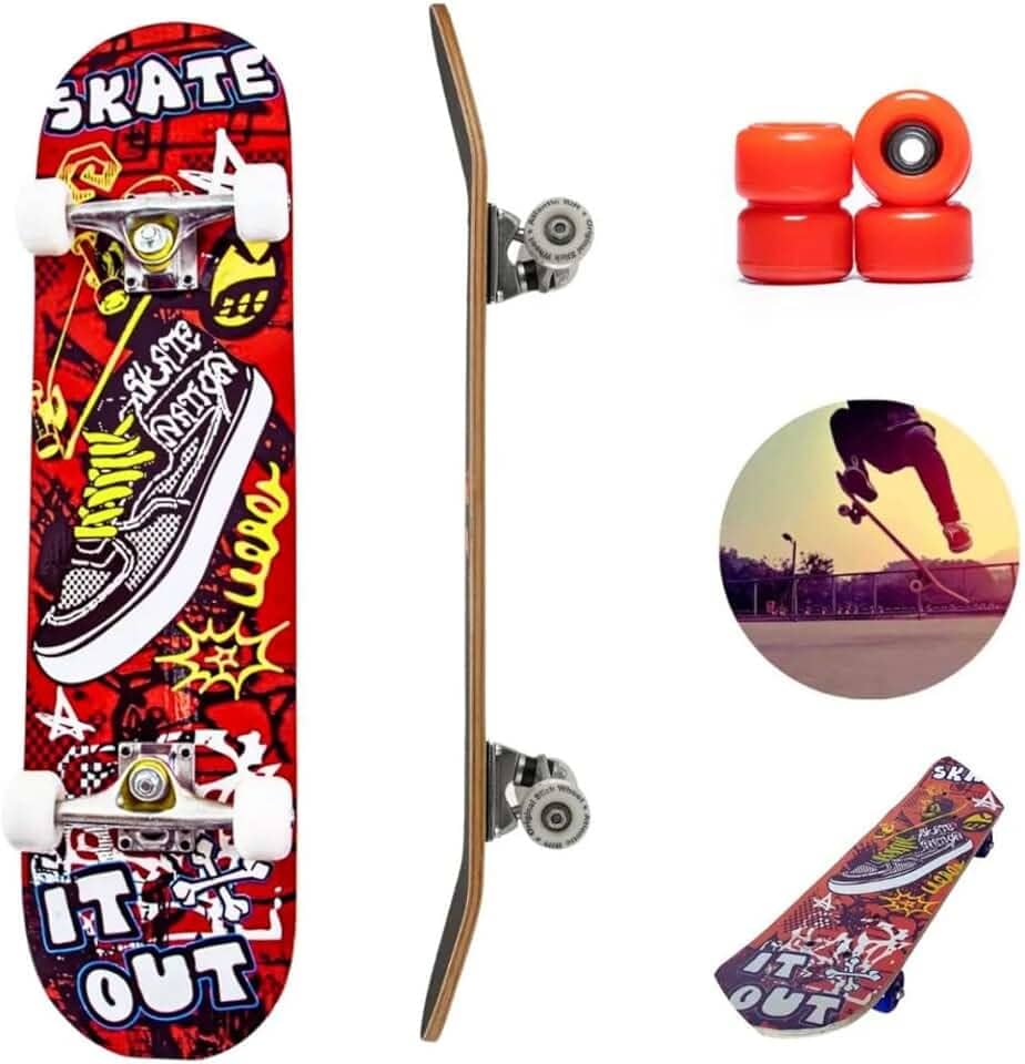 Skate Infantil Semi Profissional Juvenil Montado Completo Radical Skateboard Criança Shape com Lixa