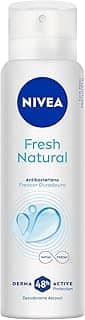 NIVEA Desodorante Antitranspirante Aerossol Fresh Natural 150ml - Proteção prolongada de 48h, sensação de refrescância, cuidado suave, sem alumínio, corantes e conservantes
