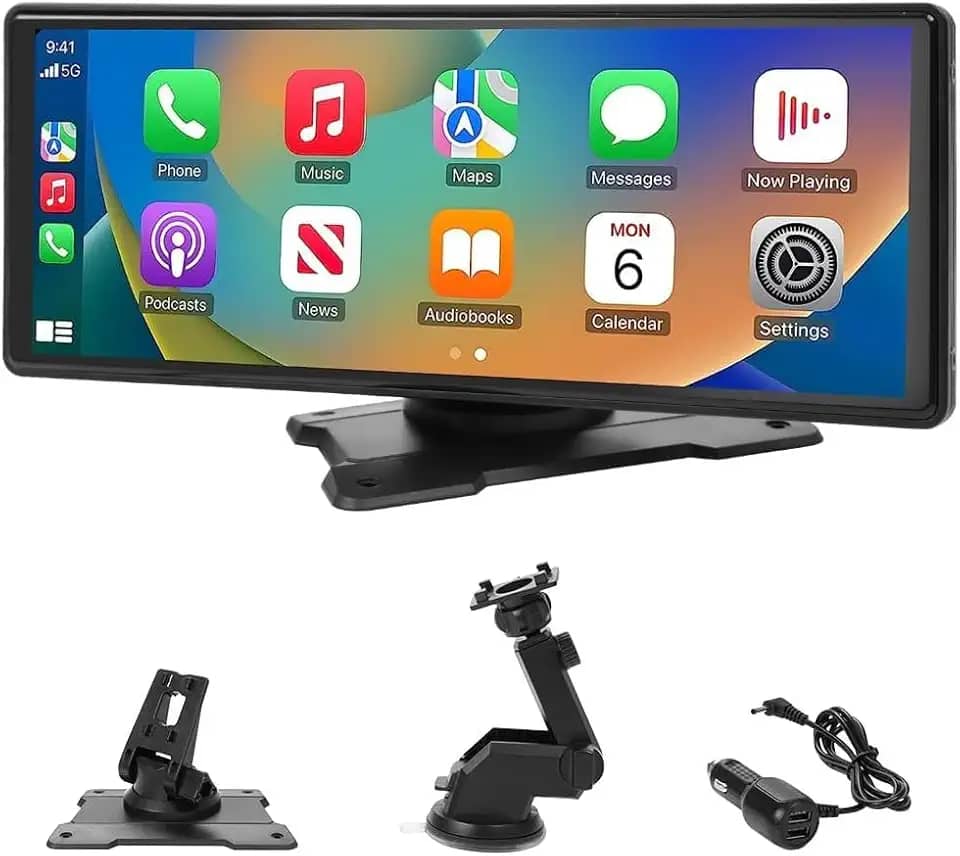 Latdya 10,26' Central Multimídia Automotiva, Automotive Central Multimídia, Central Multimídia Portátil, Compatível com CarPlay e Android Auto, Central Multimidia, Central Multimídia Tela para Carro