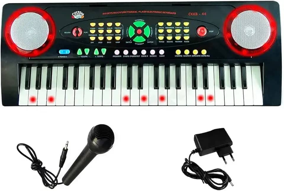 Kit Teclado Musical Kids CKKB44 44 Iluminadas + Microfone