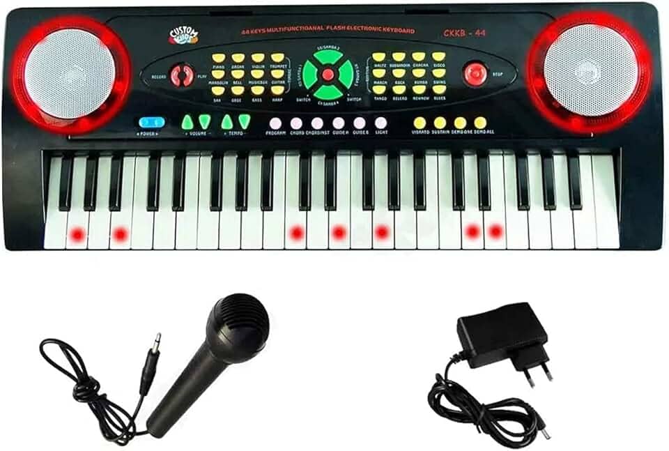 Kit Teclado Musical Kids CKKB44 44 Iluminadas + Microfone