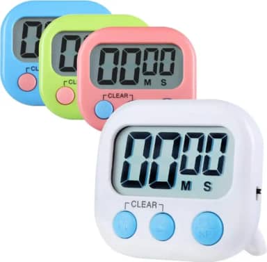 Mini Cronômetro Timer Digital Para Cozinha - Alarme Alto e LCD de Grande Visibilidade! Suporte Retrátil, Gancho e Imã - Ideal para Assar e Cozinhar com Precisão!