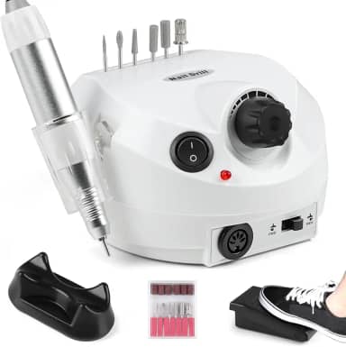 Lixadeira de Unha, Mini Lixa de Unha Eletrica, Lixa Eletrica para Unhas, Lixadeira Motor Elétrica Unha Profissional, com Pedal para Unhas Nail Drill Profissional, Bivolt 110 V - 220 V