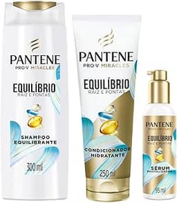Pantene Kit PRO-V Miracles Equilíbrio Raiz e Pontas com Shampoo para cabelos mistos 300 ml, Condicionador Hidratante para pontas ressecadas 250 ml, e o Sérum revitalizador 95 ml