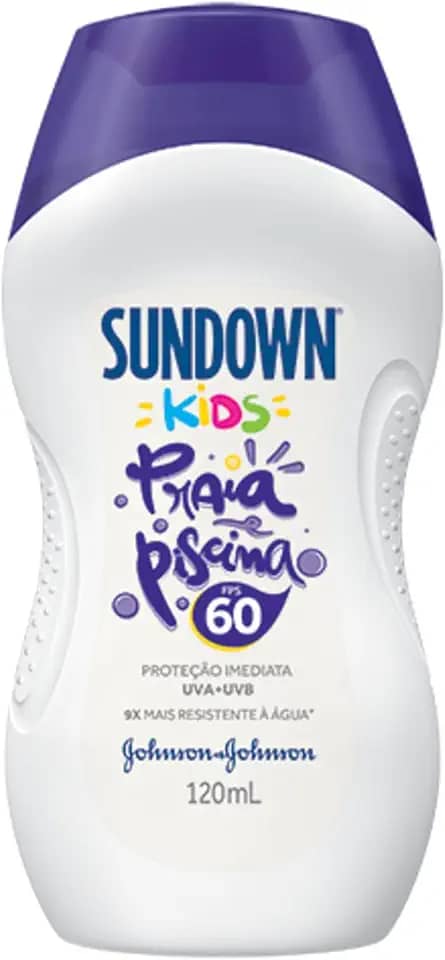 Johnson's Sundown Protetor Solar Infantil Corpo E Rosto Praia E Piscina Kids Fps 60 120Ml